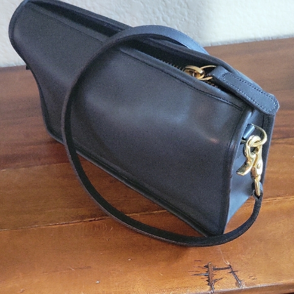 Coach Vintage Black Leather Embossed Bag